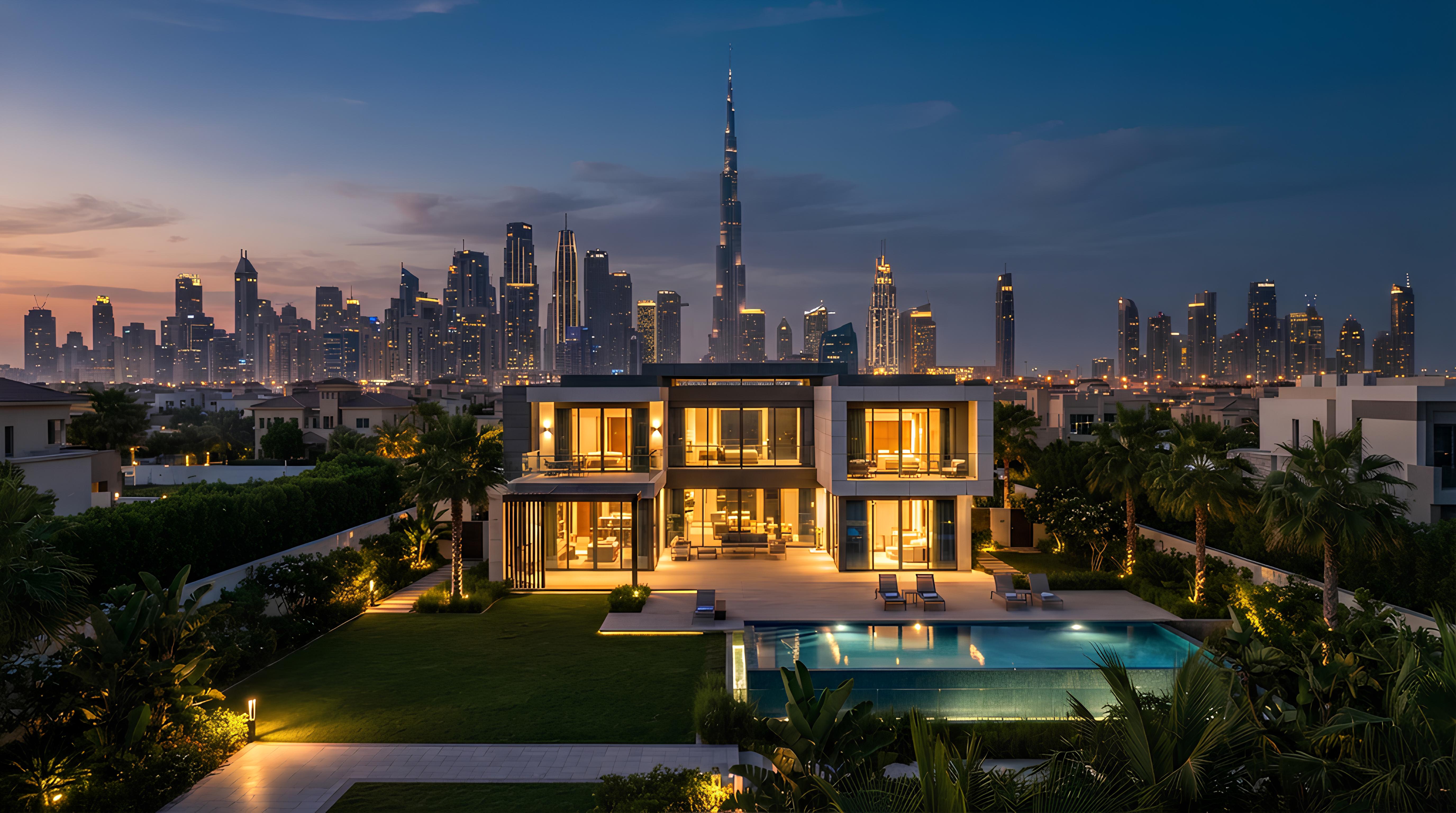 Golden-hour garden and terrace revealed behind the folding door